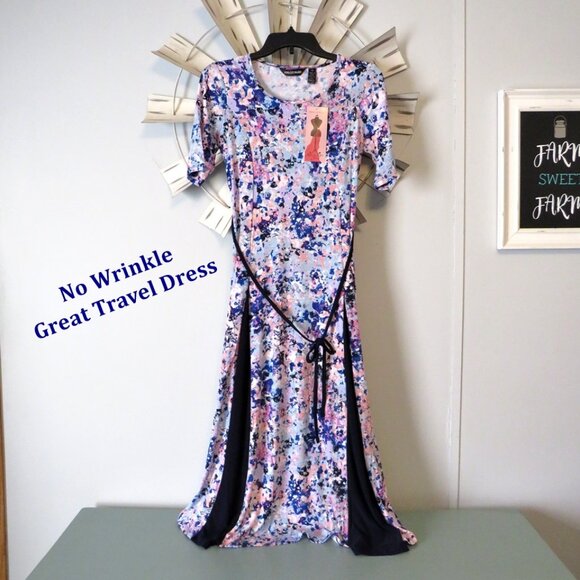 NWT Nina Leonard Miracle Matte Jersey Midi Dress Size XS Wrinkle Resistant - Picture 5 of 13